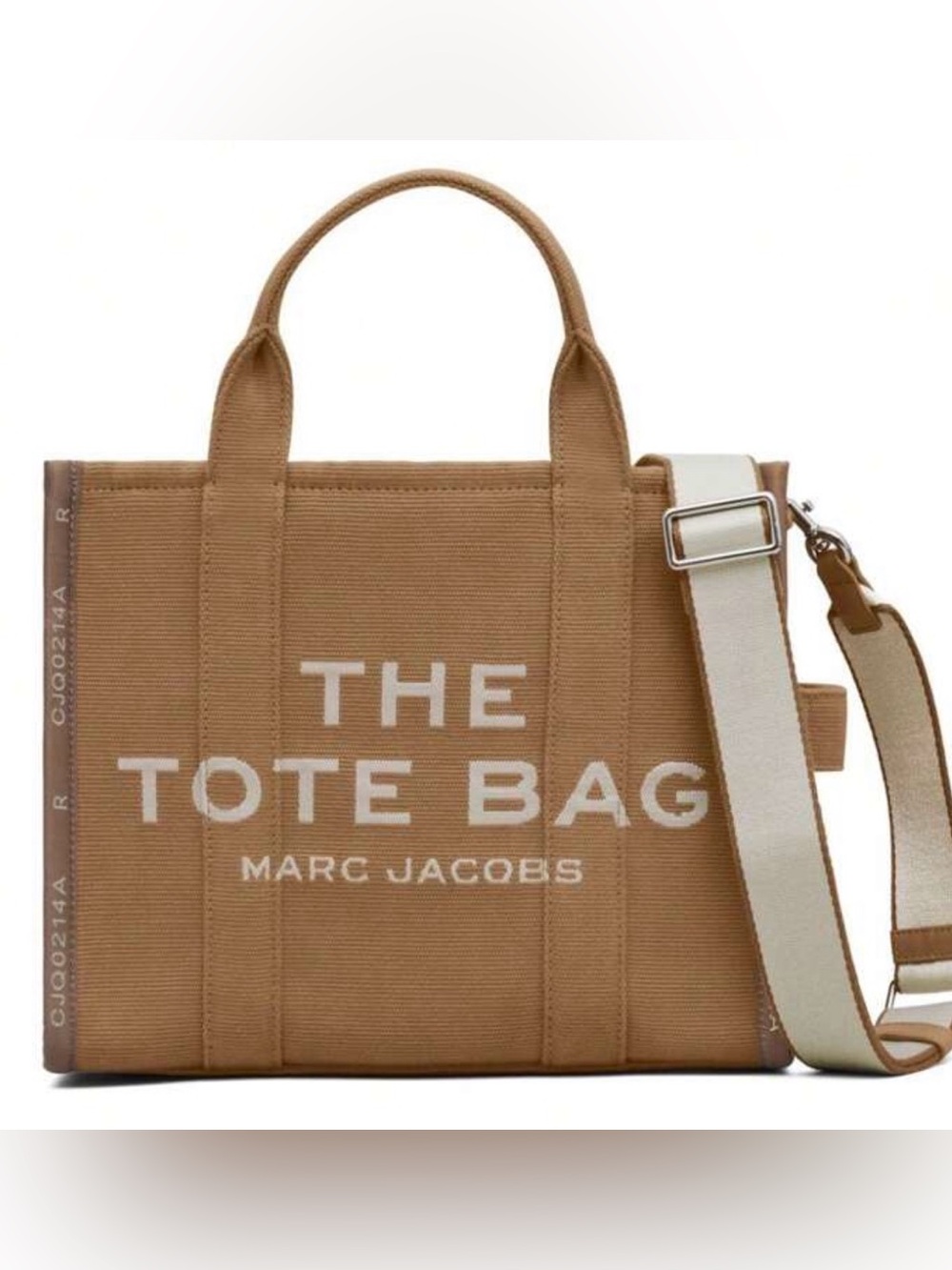 Marc Jacobs Canvas Tote in Tan with White Strap